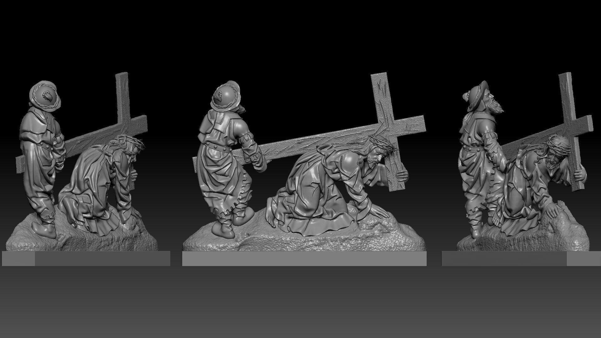 Jesus Christ carries the cross 3D print model_11