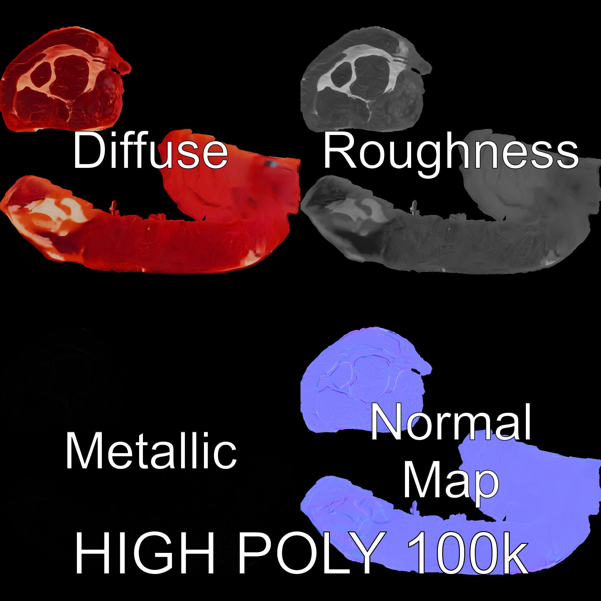 Raw Meat D Model Pack for Realistic Rendering Low-poly 3D model_4