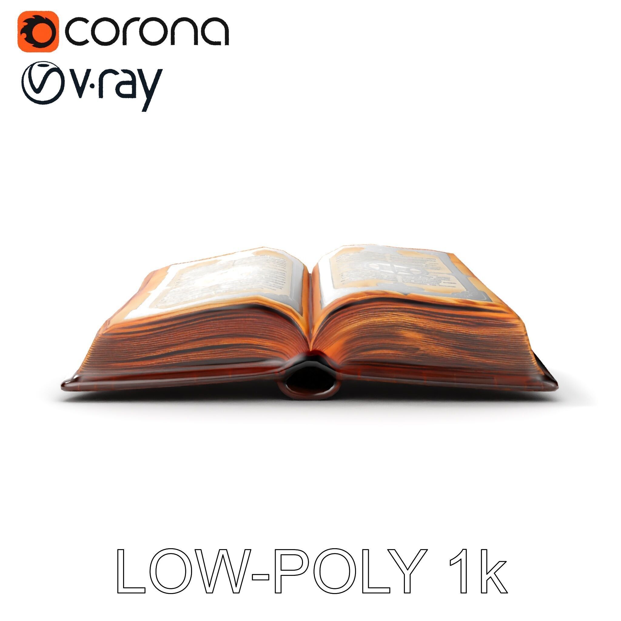 Ancient Book with Mystical Symbols Model Pack Low-poly 3D model_13