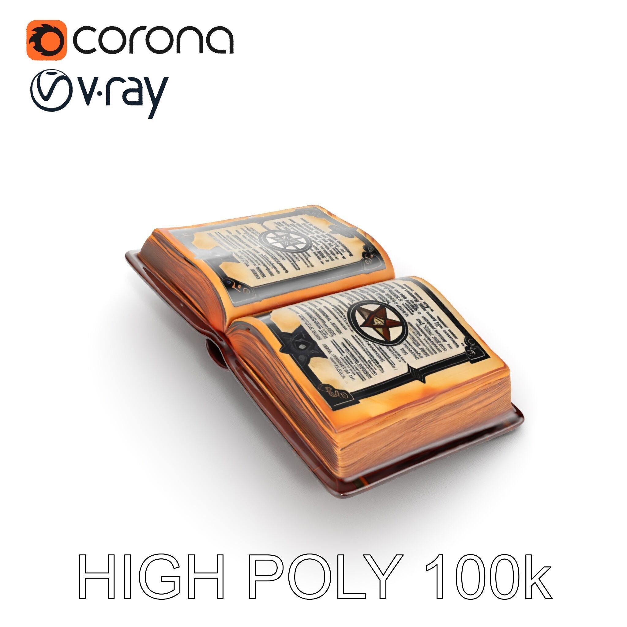 Ancient Book with Mystical Symbols Model Pack Low-poly 3D model_14