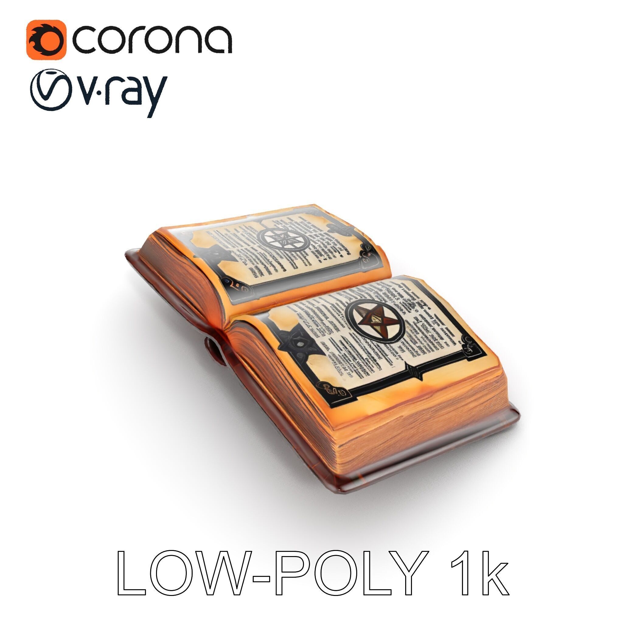 Ancient Book with Mystical Symbols Model Pack Low-poly 3D model_27
