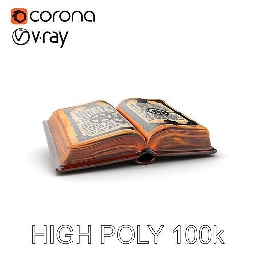 Ancient Book with Mystical Symbols Model Pack Low-poly 3D model
