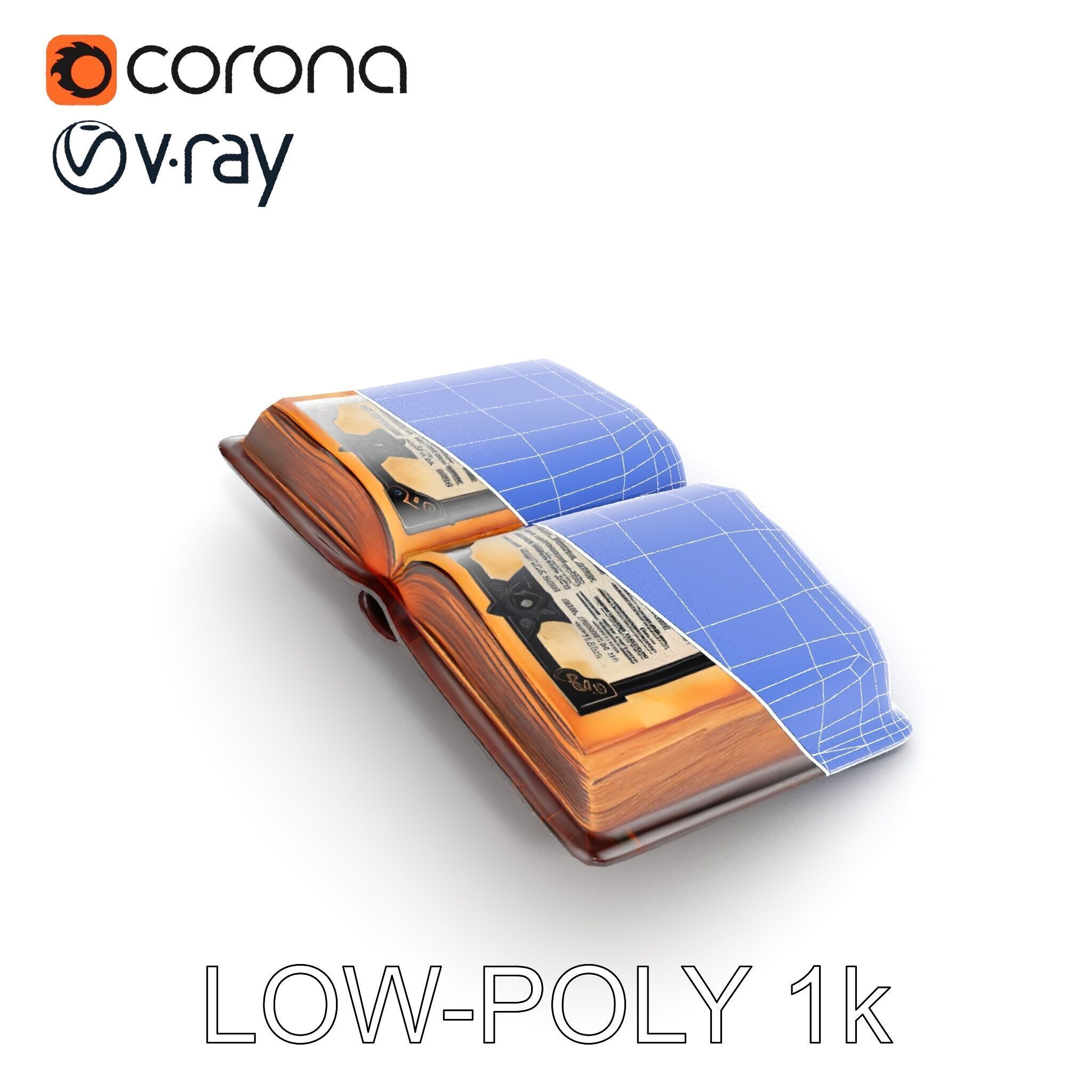 Ancient Book with Mystical Symbols Model Pack Low-poly 3D model_16