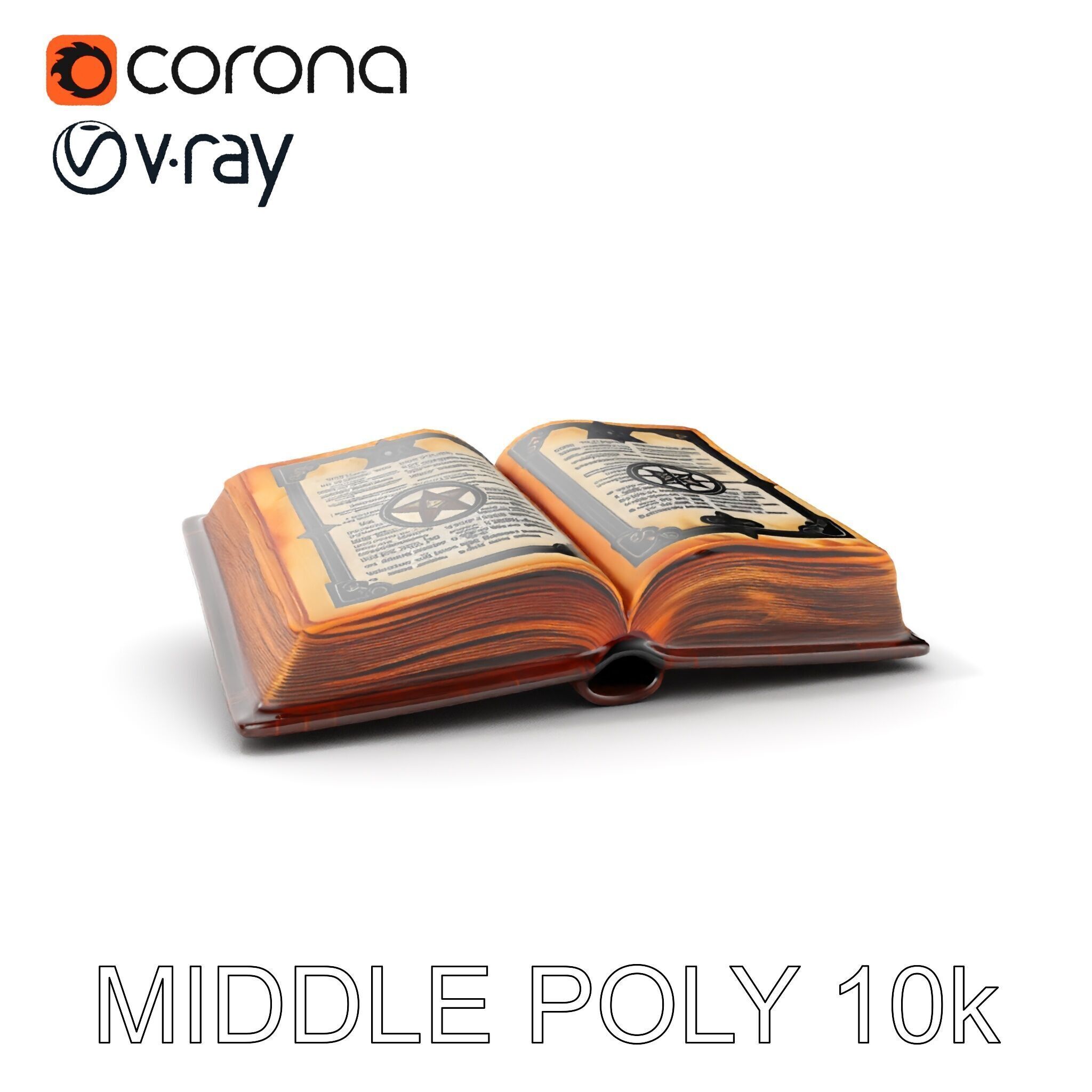 Ancient Book with Mystical Symbols Model Pack Low-poly 3D model_9