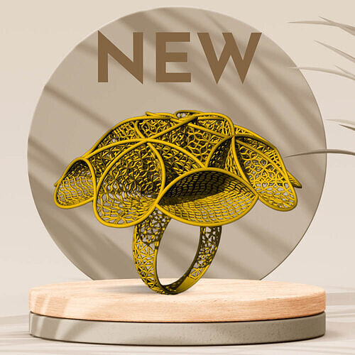 Floral Ring High-Detail Jewelry CAD Model for 3D Printing 3D print model