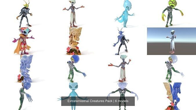 Extraterrestrial Creatures Pack 3D Model Collection