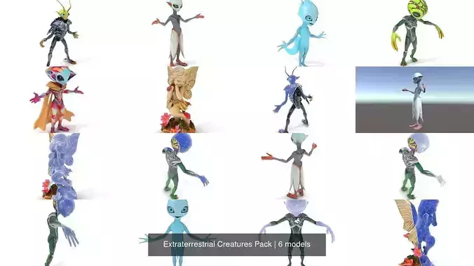 Extraterrestrial Creatures Pack 3D Model Collection