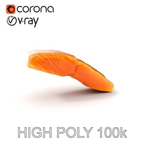 Salmon Fillet D Model Pack Low-poly 3D model