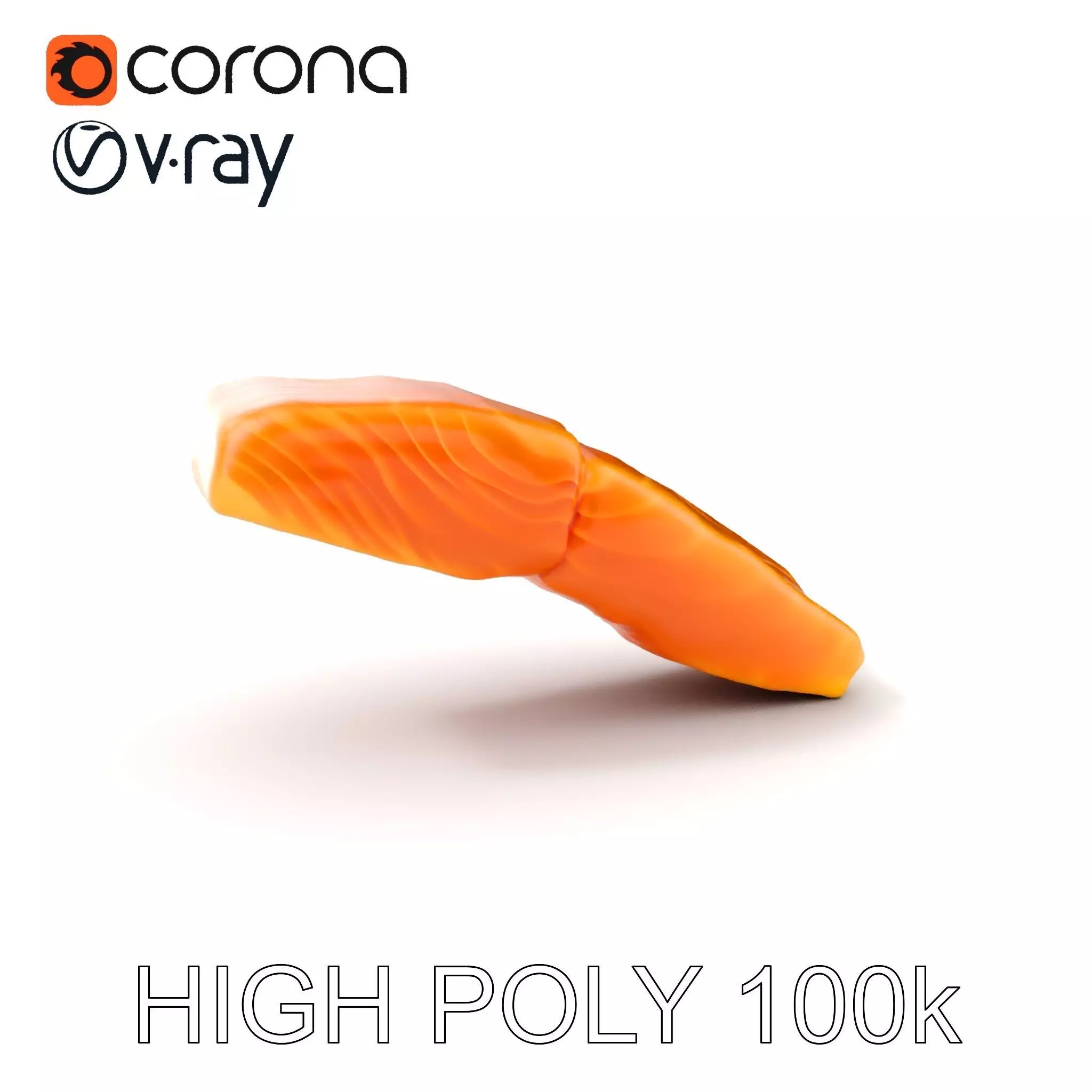 Salmon Fillet D Model Pack Low-poly 3D model_0