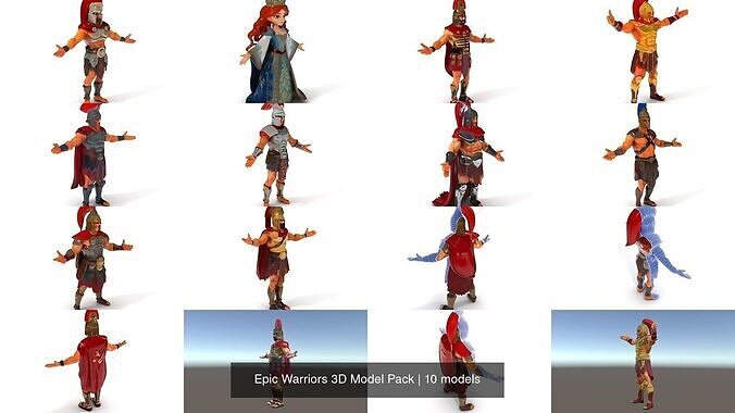Epic Warriors 3D Model Pack 3D Model Collection