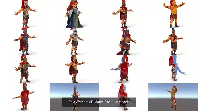 Epic Warriors 3D Model Pack 3D Model Collection