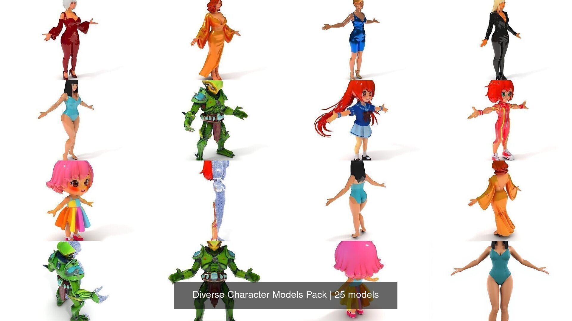 Diverse Character Models Pack 3D Model Collection_27