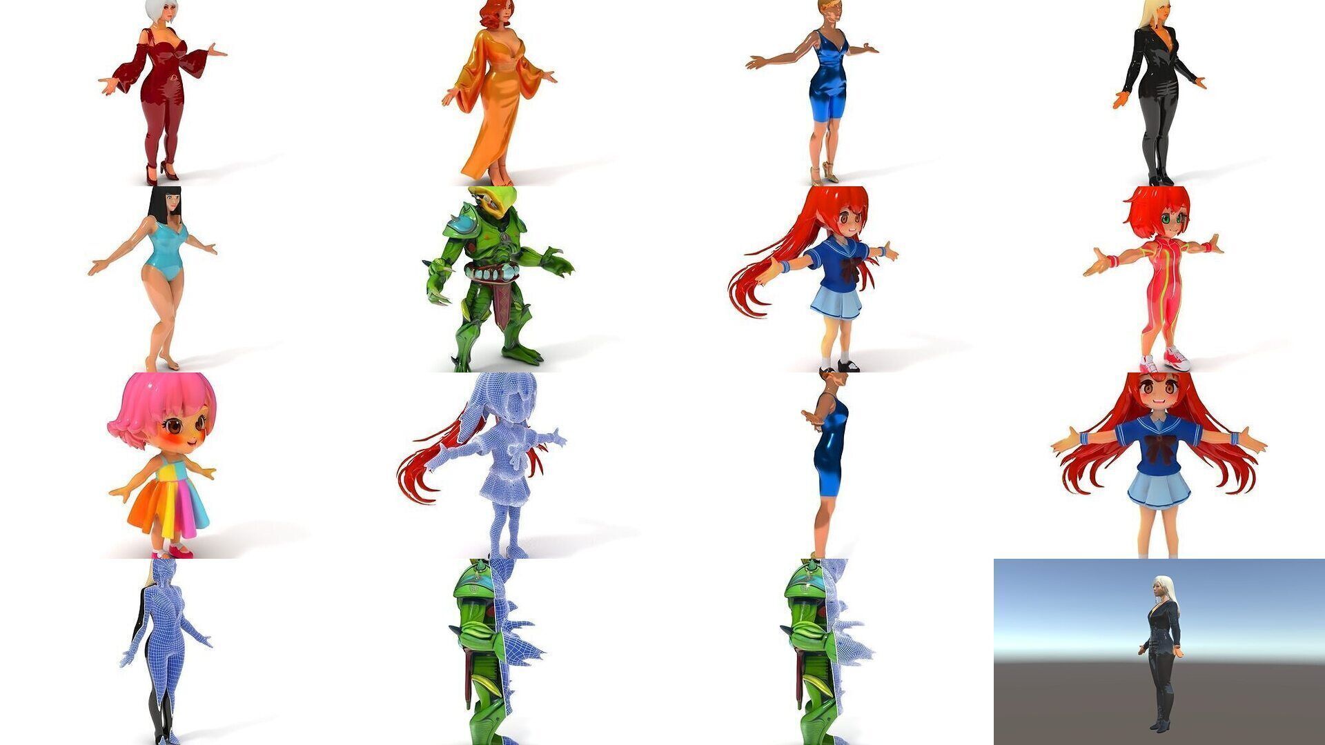 Diverse Character Models Pack 3D Model Collection_26