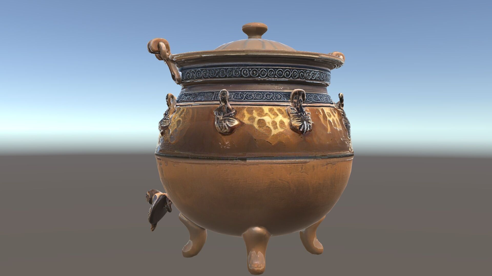 Ornate Bronze Cauldron with Charms Model Pack Low-poly 3D model_33