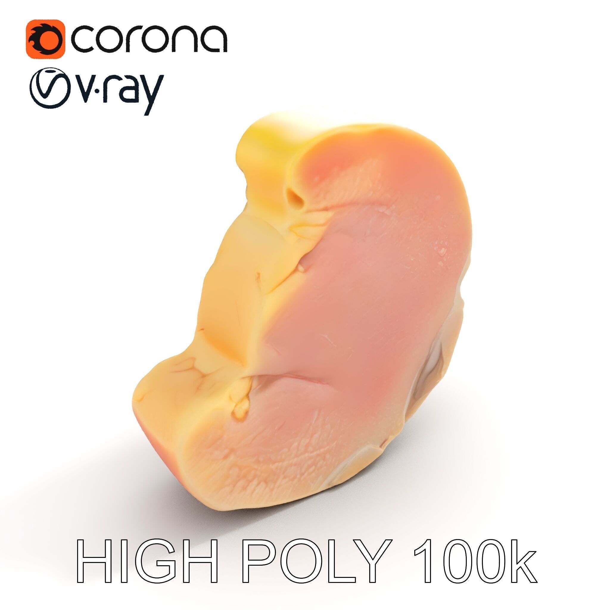 Raw Chicken Breast D Model Pack for Culinary Projects Low-poly 3D model_13
