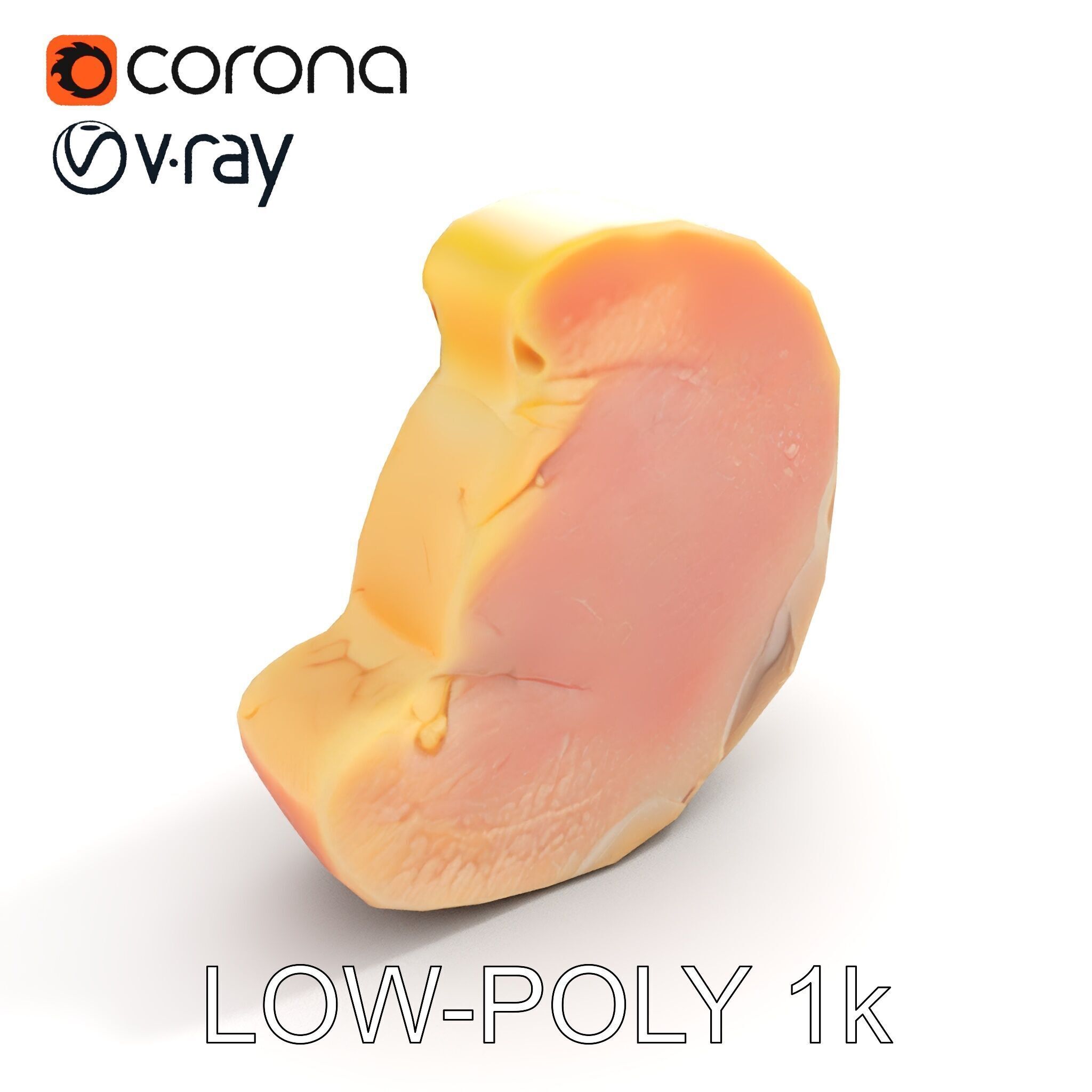 Raw Chicken Breast D Model Pack for Culinary Projects Low-poly 3D model_12