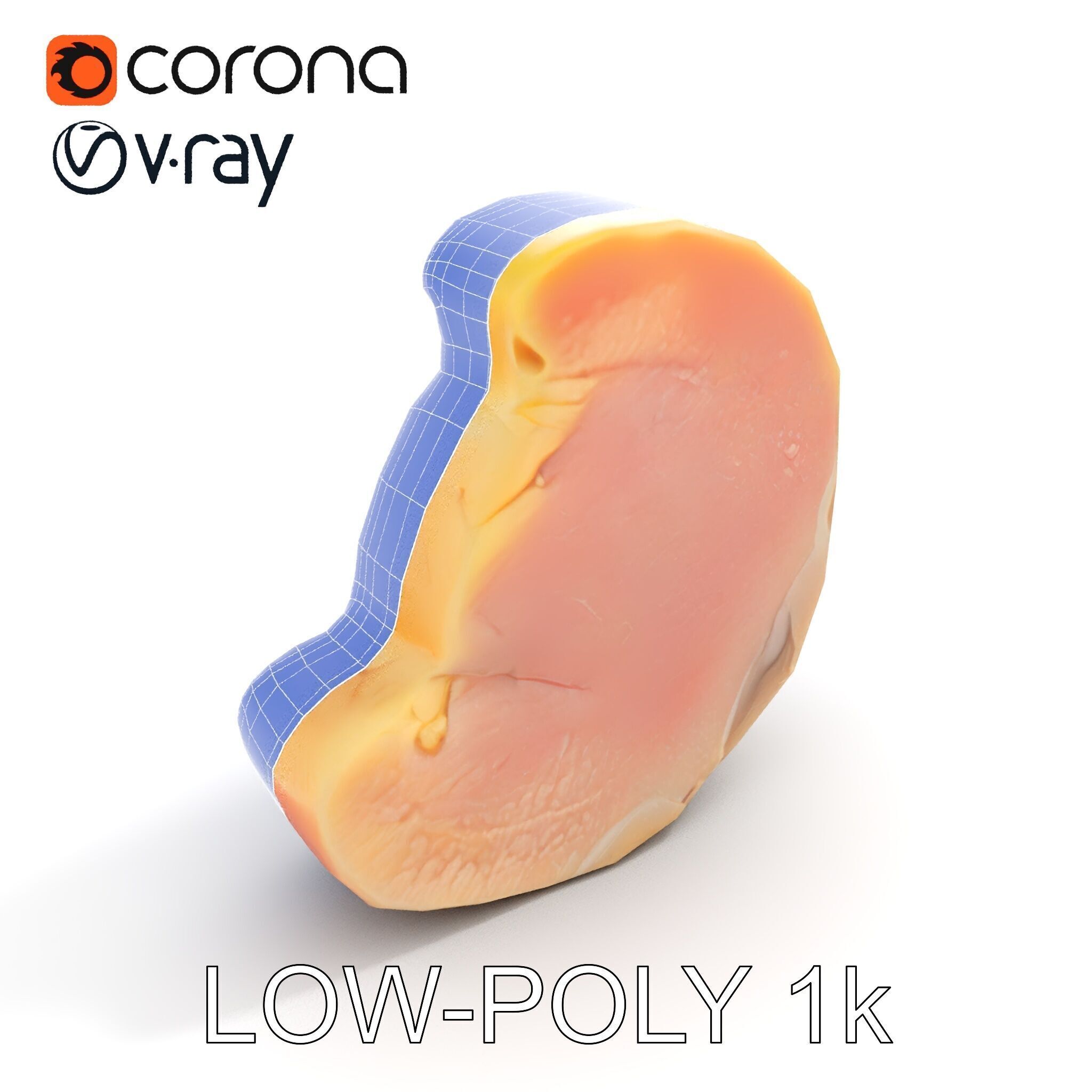 Raw Chicken Breast D Model Pack for Culinary Projects Low-poly 3D model_15