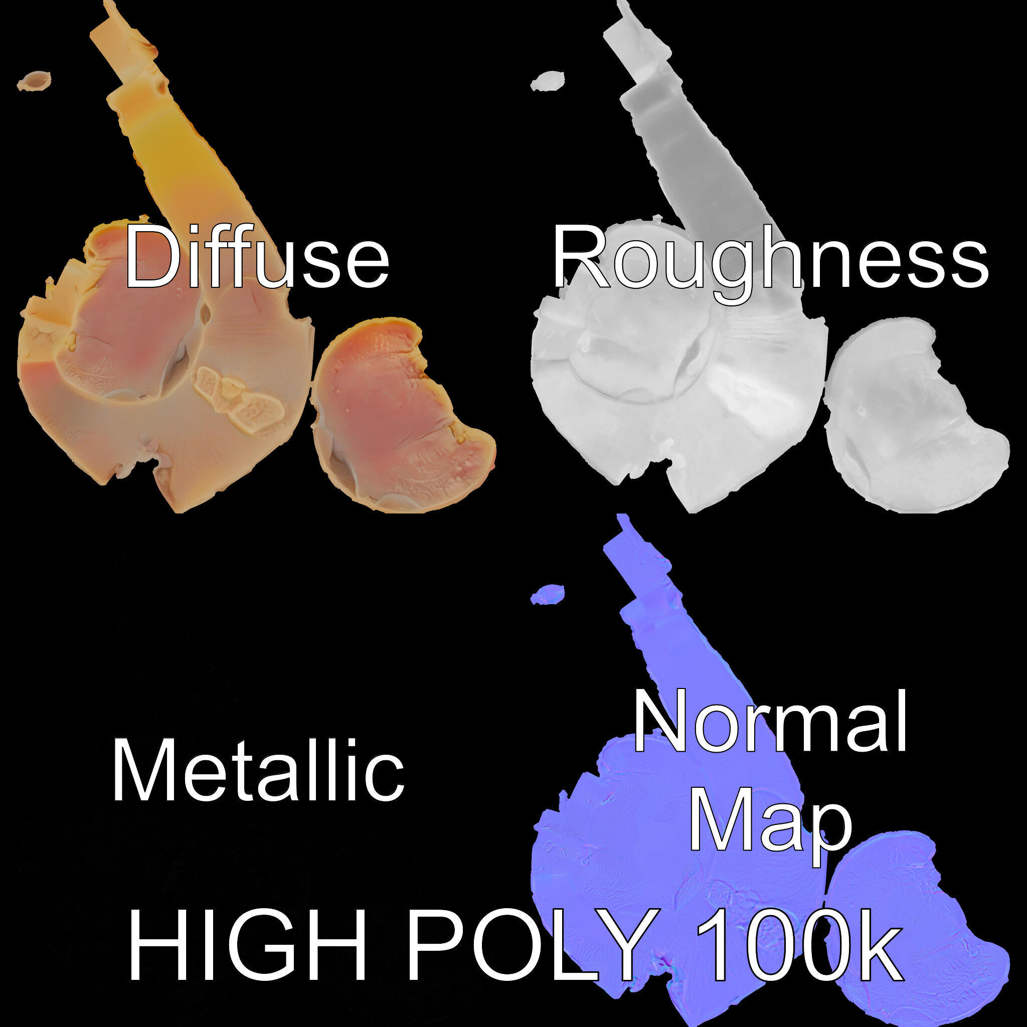 Raw Chicken Breast D Model Pack for Culinary Projects Low-poly 3D model_4