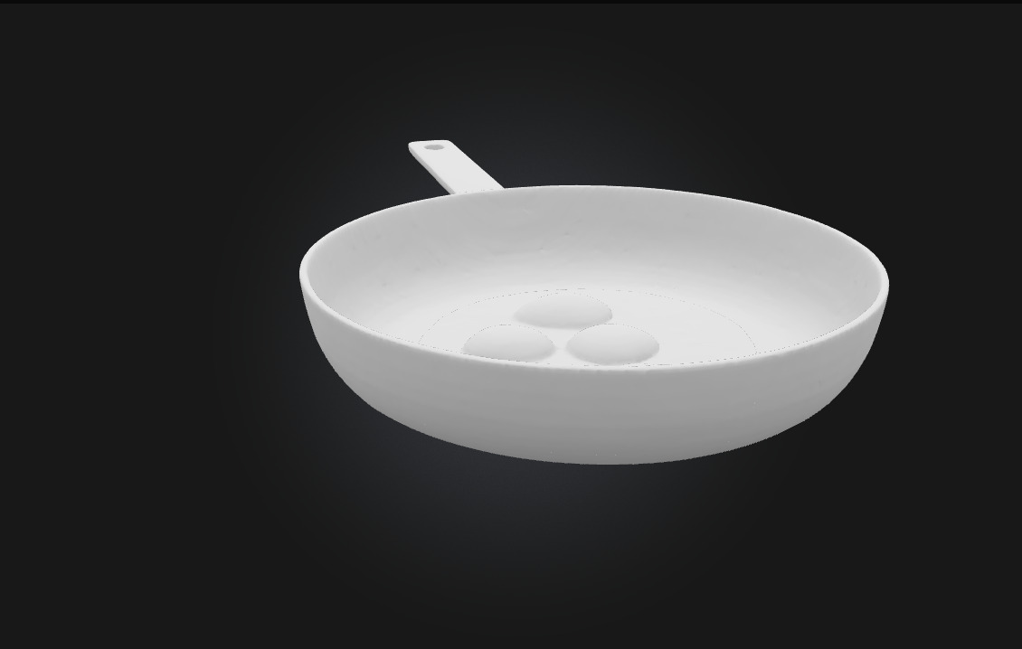 Sunny Trio Frying Realistic Breakfast Scene  3D model_7