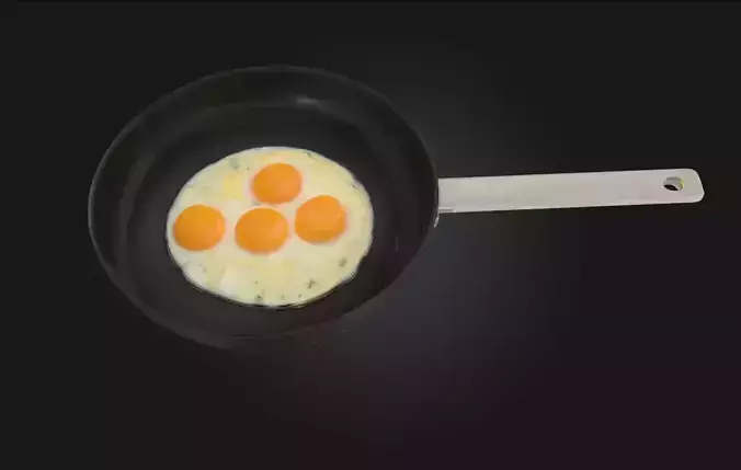 Sunny Trio Frying Realistic Breakfast Scene 