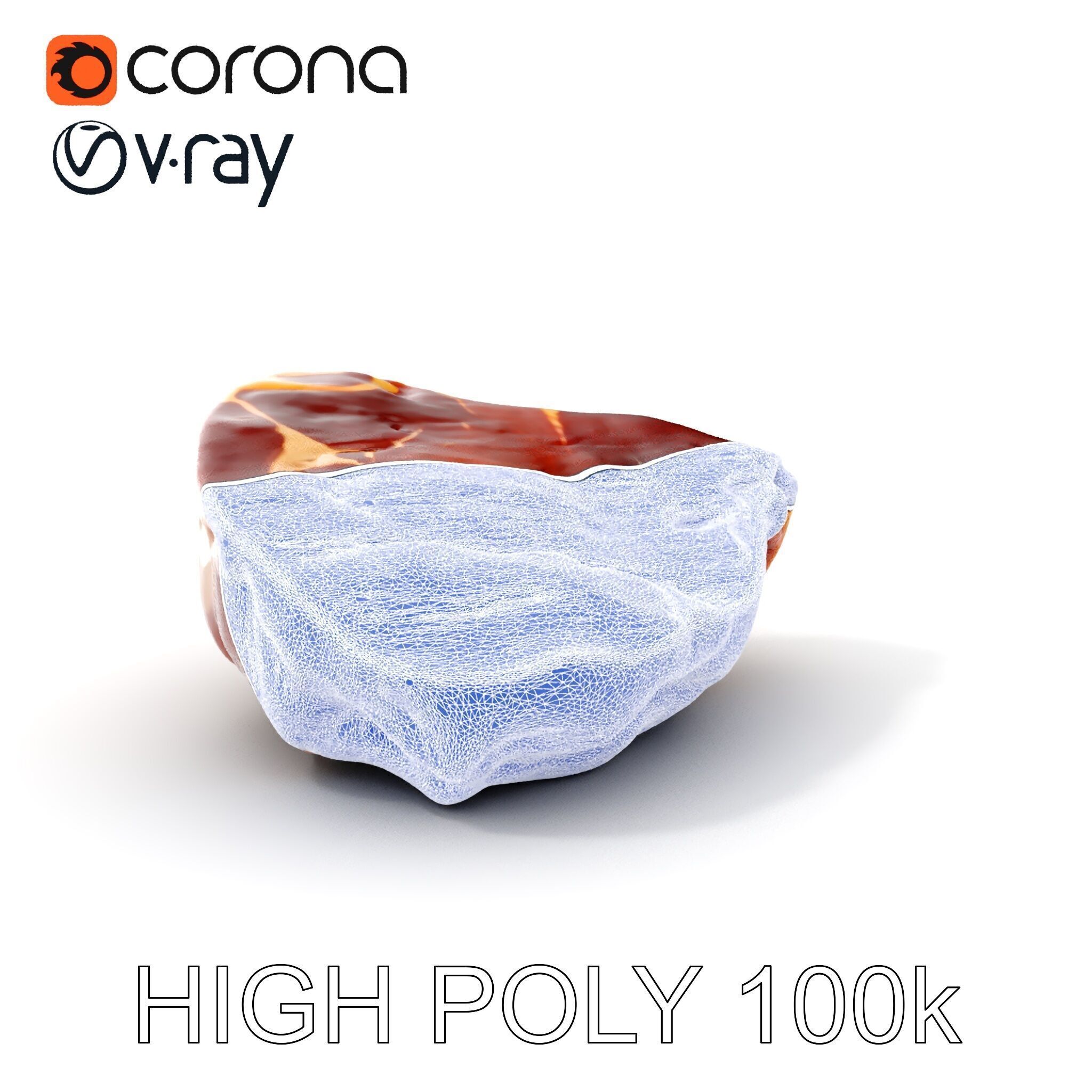 Raw Steak D Model Pack Low-poly 3D model_4