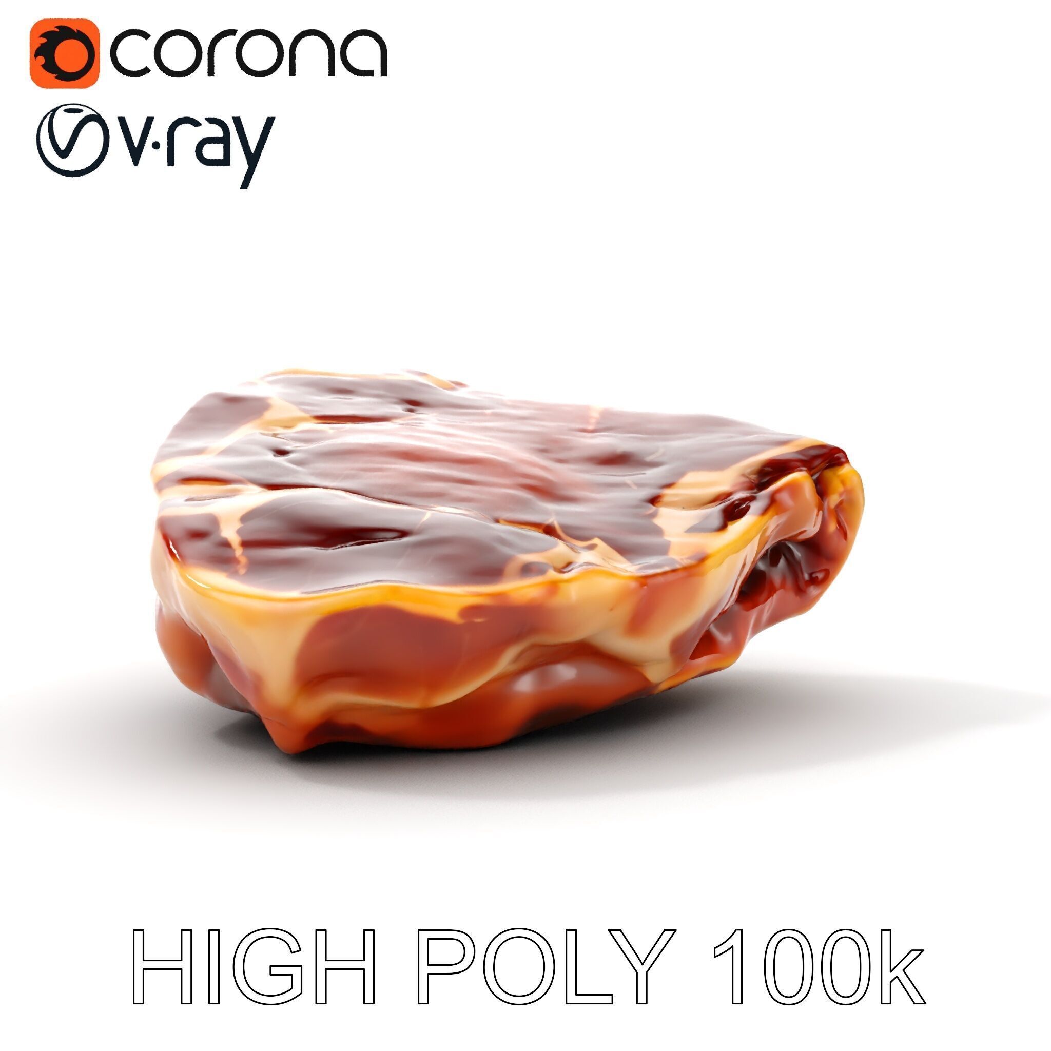 Raw Steak D Model Pack Low-poly 3D model_12