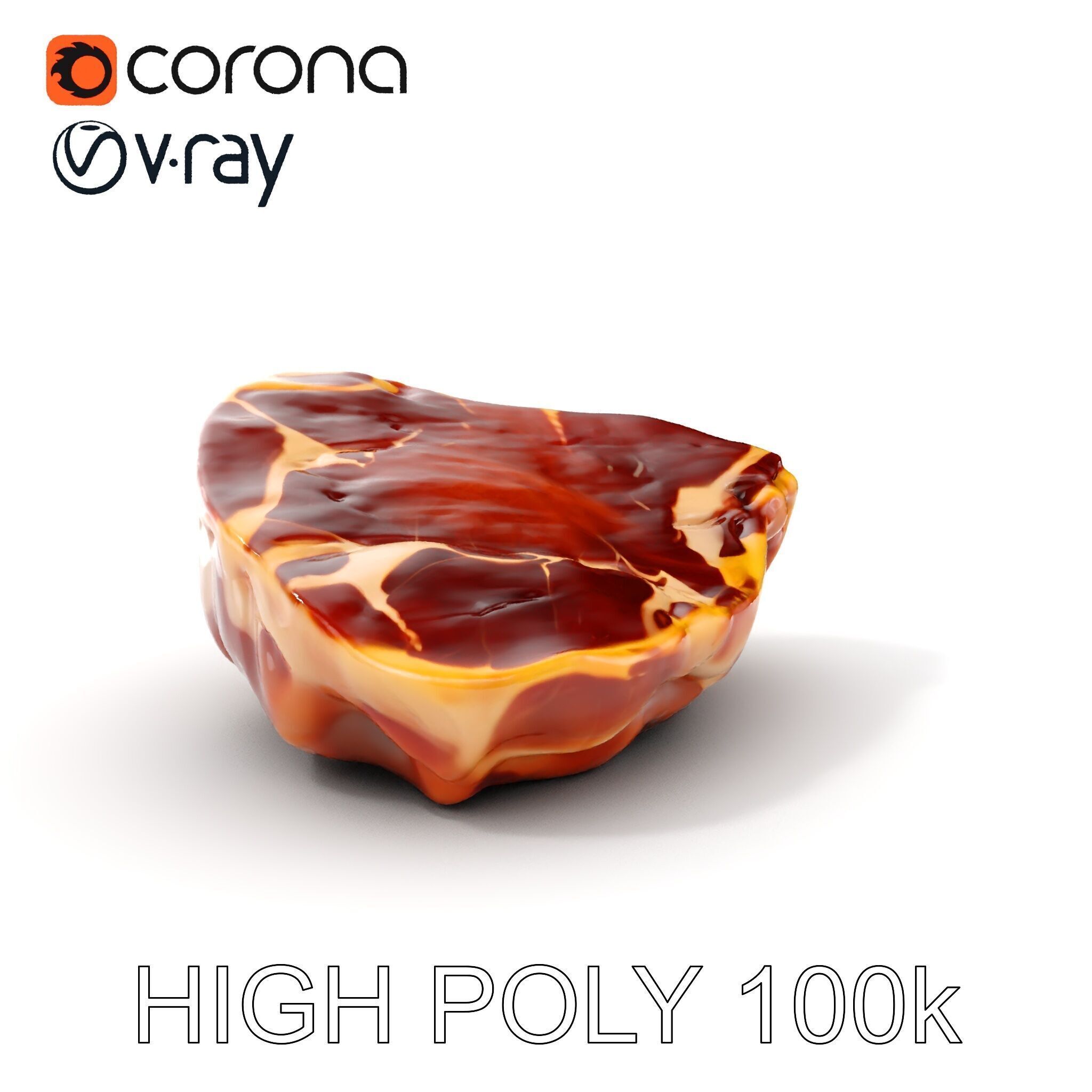 Raw Steak D Model Pack Low-poly 3D model_7