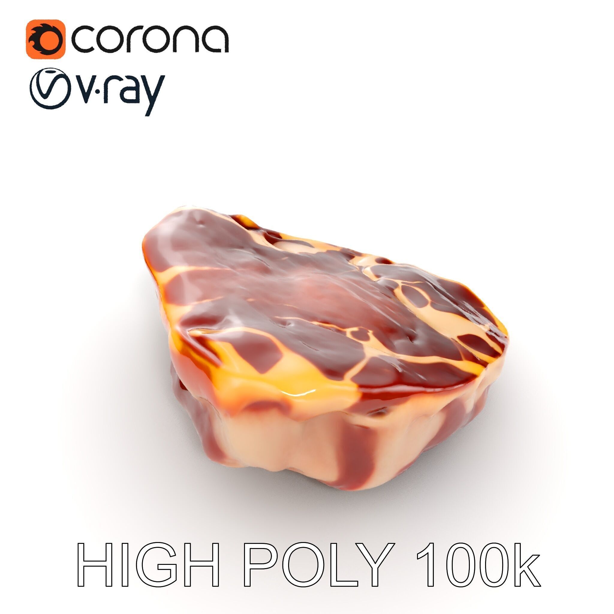 Raw Steak D Model Pack Low-poly 3D model_23