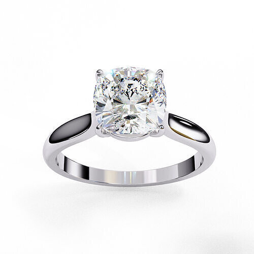 ASSCHER DIAMOND RING -CAD-016 3D model