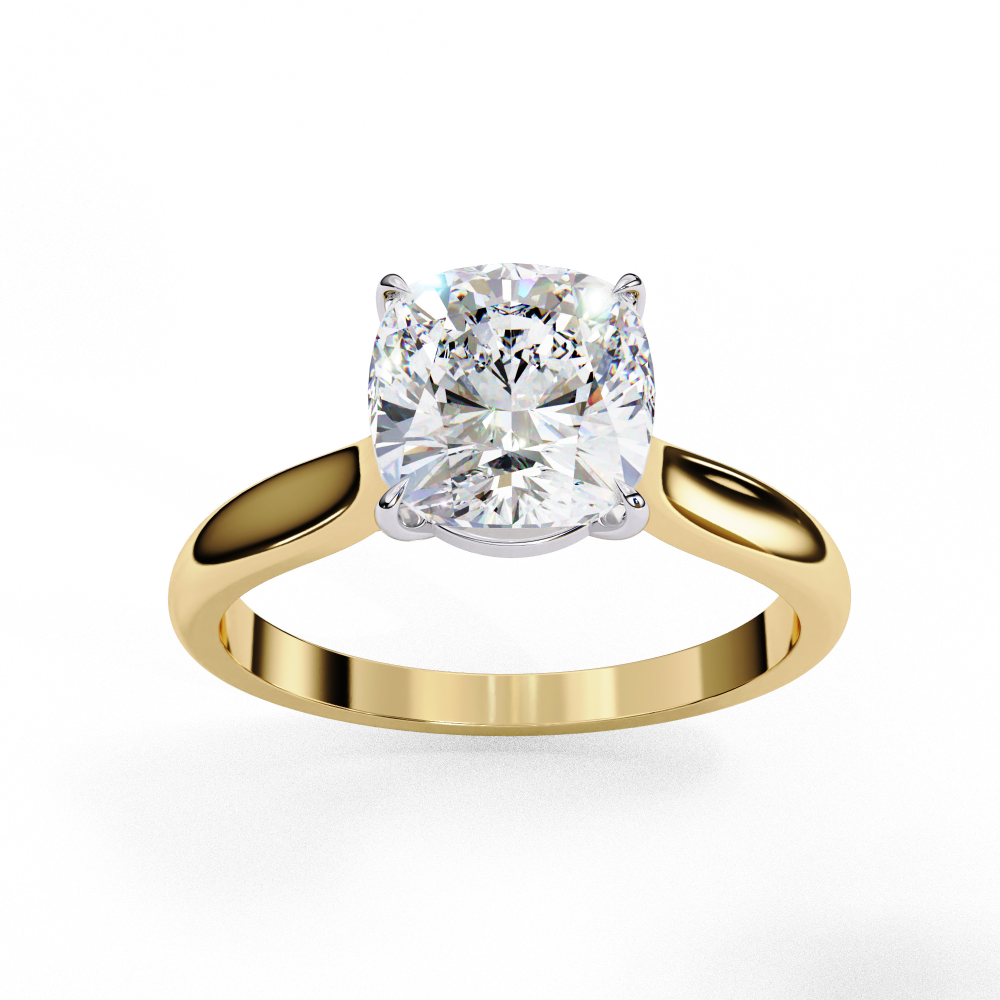 ASSCHER DIAMOND RING -CAD-016 3D model_1