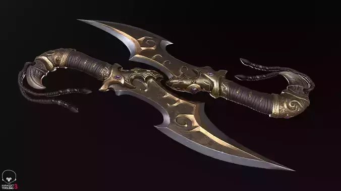 A knife set with gemstones