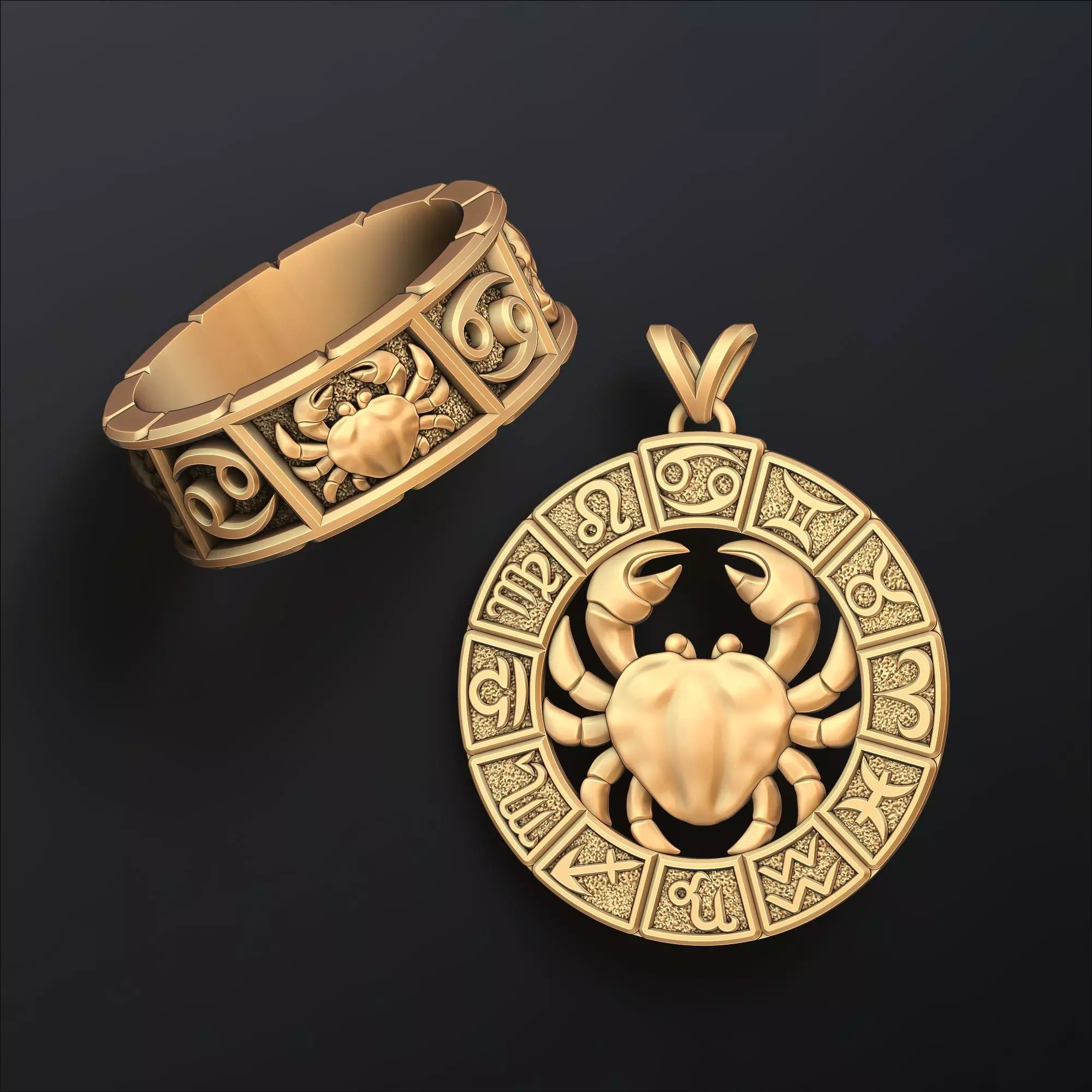 Horoscope Cancer Ring Pendant v2 Collection _0
