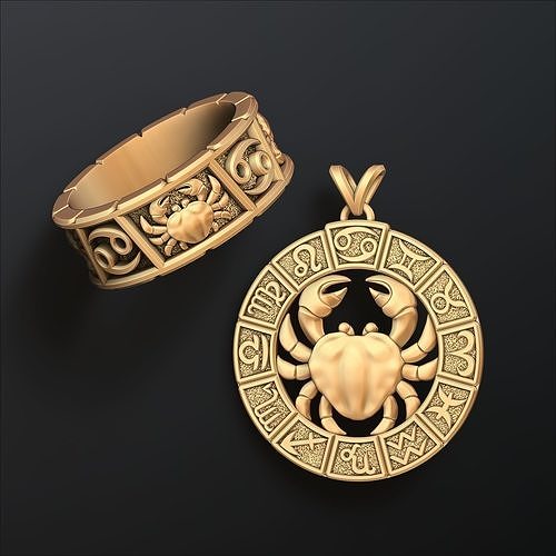 Horoscope Cancer Ring Pendant v2 Collection 
