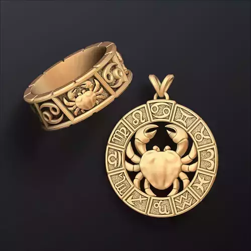 Horoscope Cancer Ring Pendant v2 Collection 