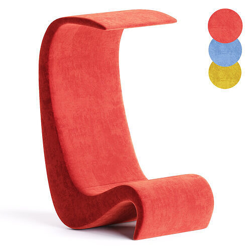 armchair amoebe highback 3D model