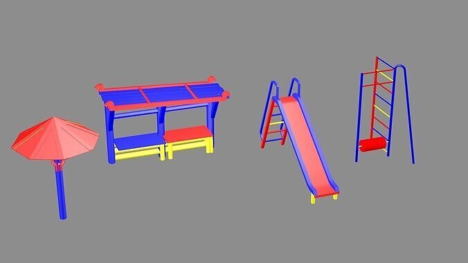 3D Metal Child Playpen 12 3D Model Low-poly 3D model
