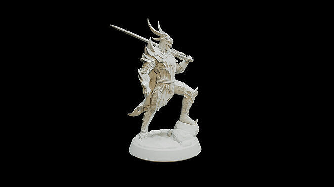 Armored Dragon Cultist No Head In Hand 3D print model