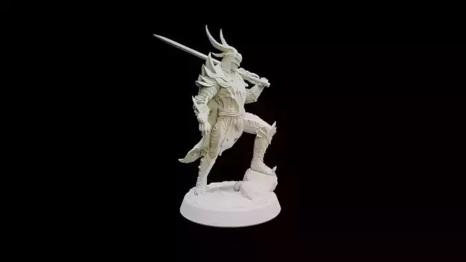 Armored Dragon Cultist No Head In Hand 3D print model