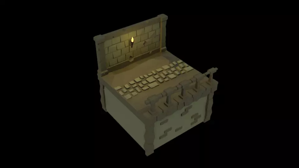Isometric Dungeon Tiles-1 Low-poly 3D model_0