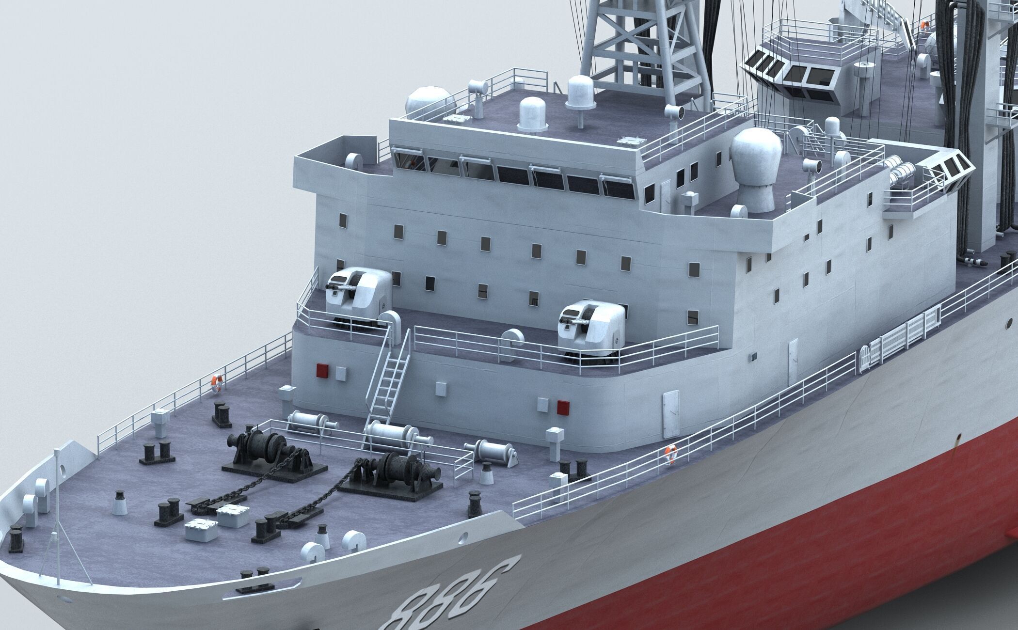 Chinese Navy Type 903  Auxiliary Ship 3D model_8