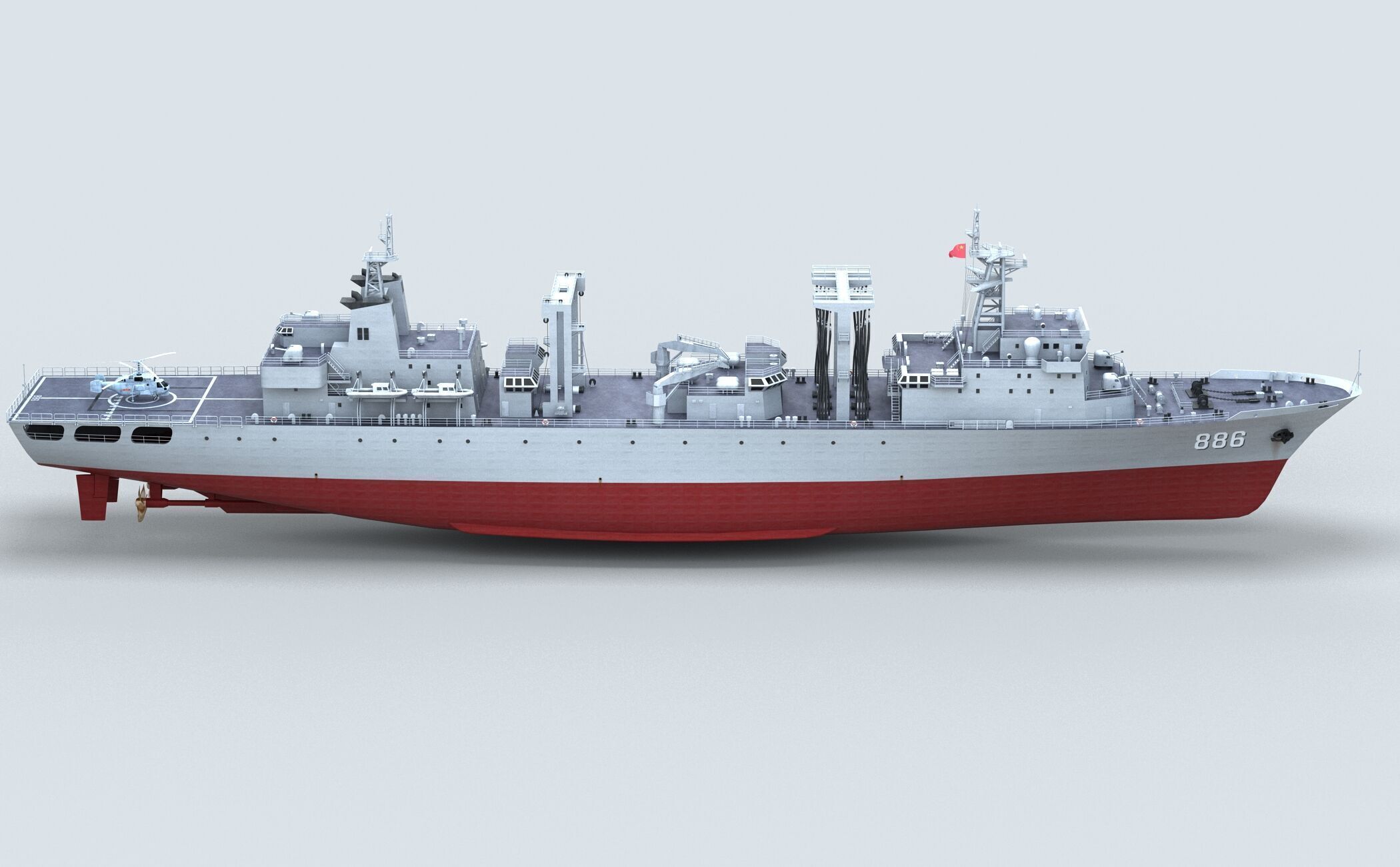 Chinese Navy Type 903  Auxiliary Ship 3D model_10