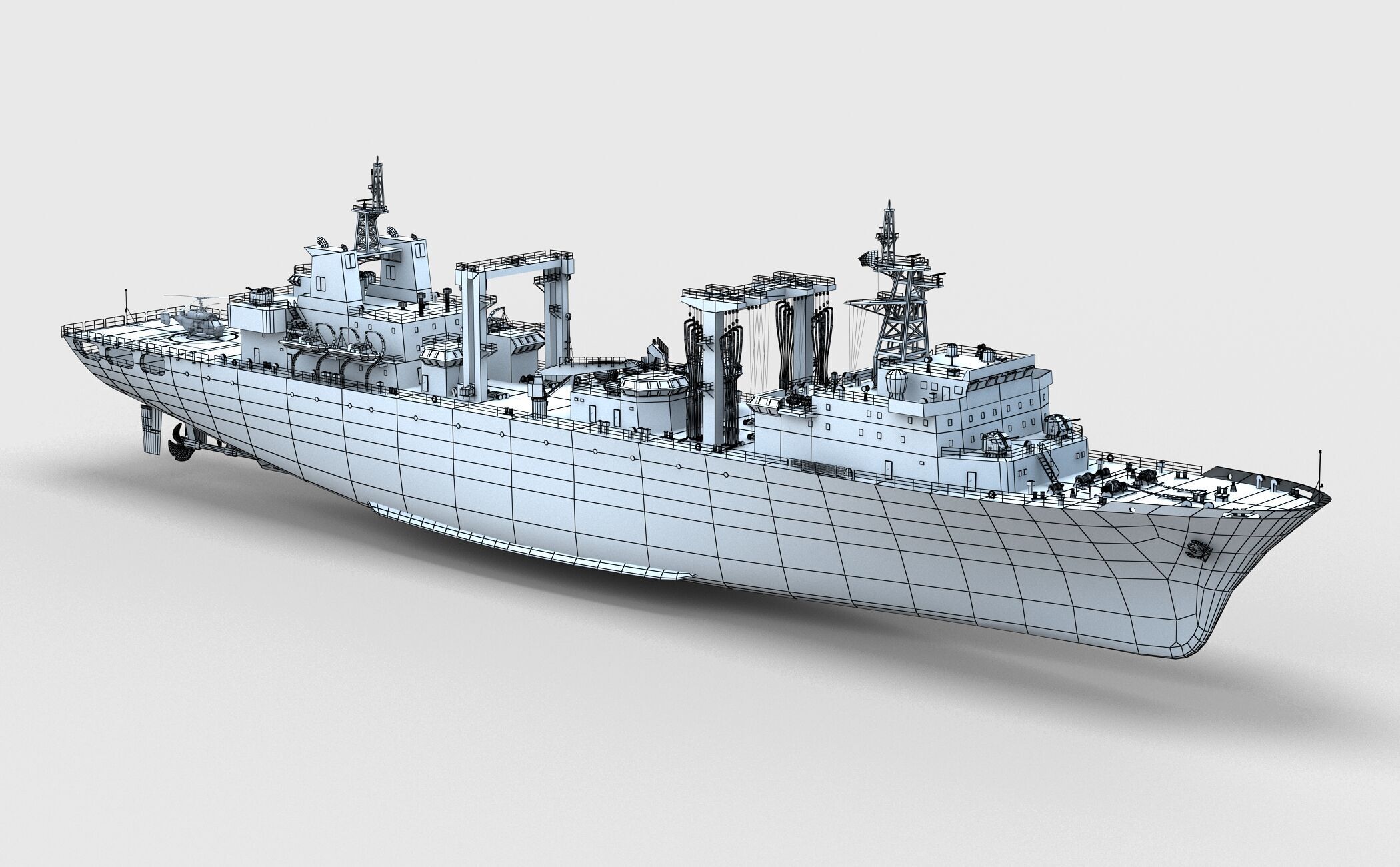 Chinese Navy Type 903  Auxiliary Ship 3D model_11