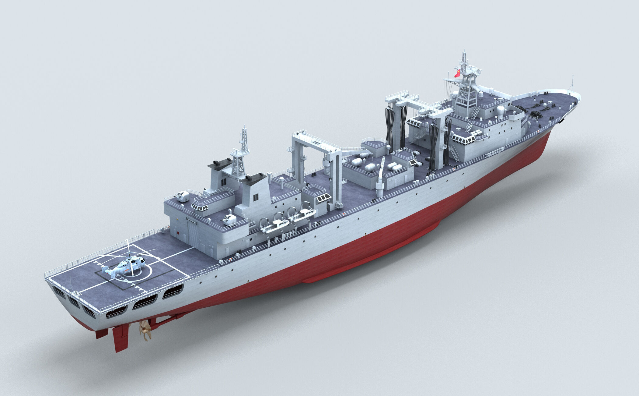 Chinese Navy Type 903  Auxiliary Ship 3D model_1
