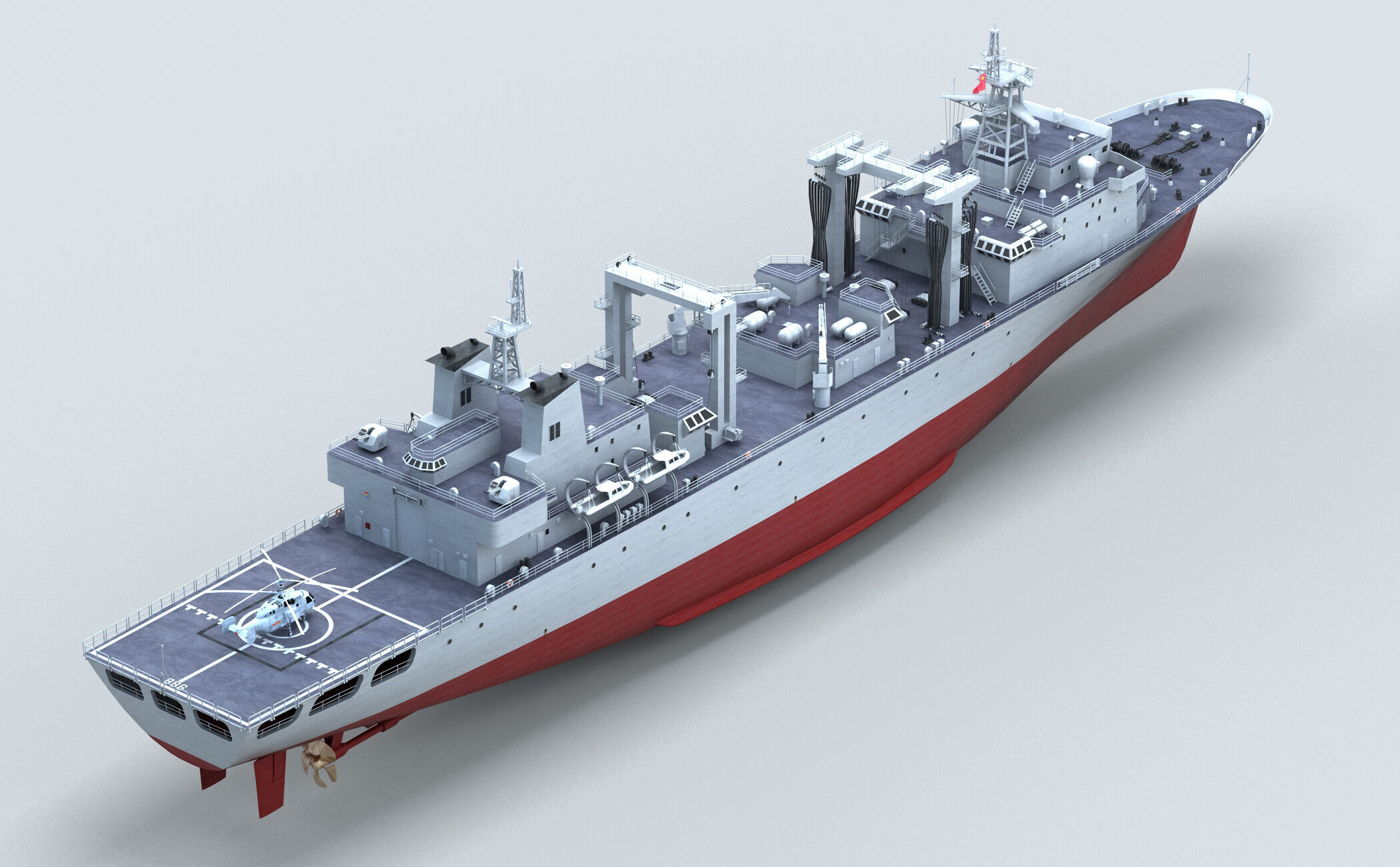 Chinese Navy Type 903  Auxiliary Ship 3D model_4