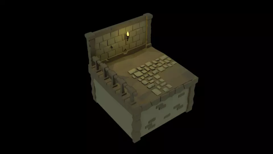 Isometric Dungeon Tiles-2 Low-poly 3D model_0