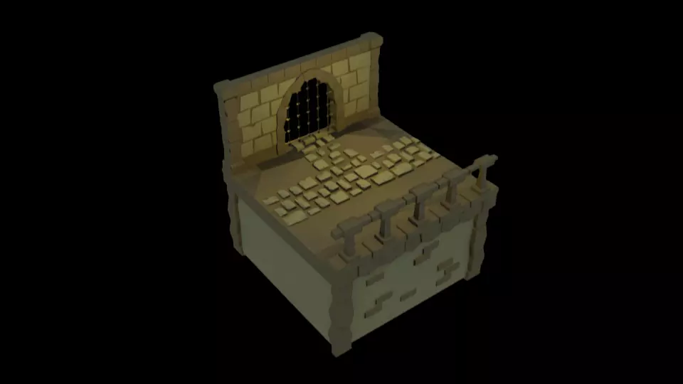 Isometric Dungeon Tiles-4 Low-poly 3D model_0