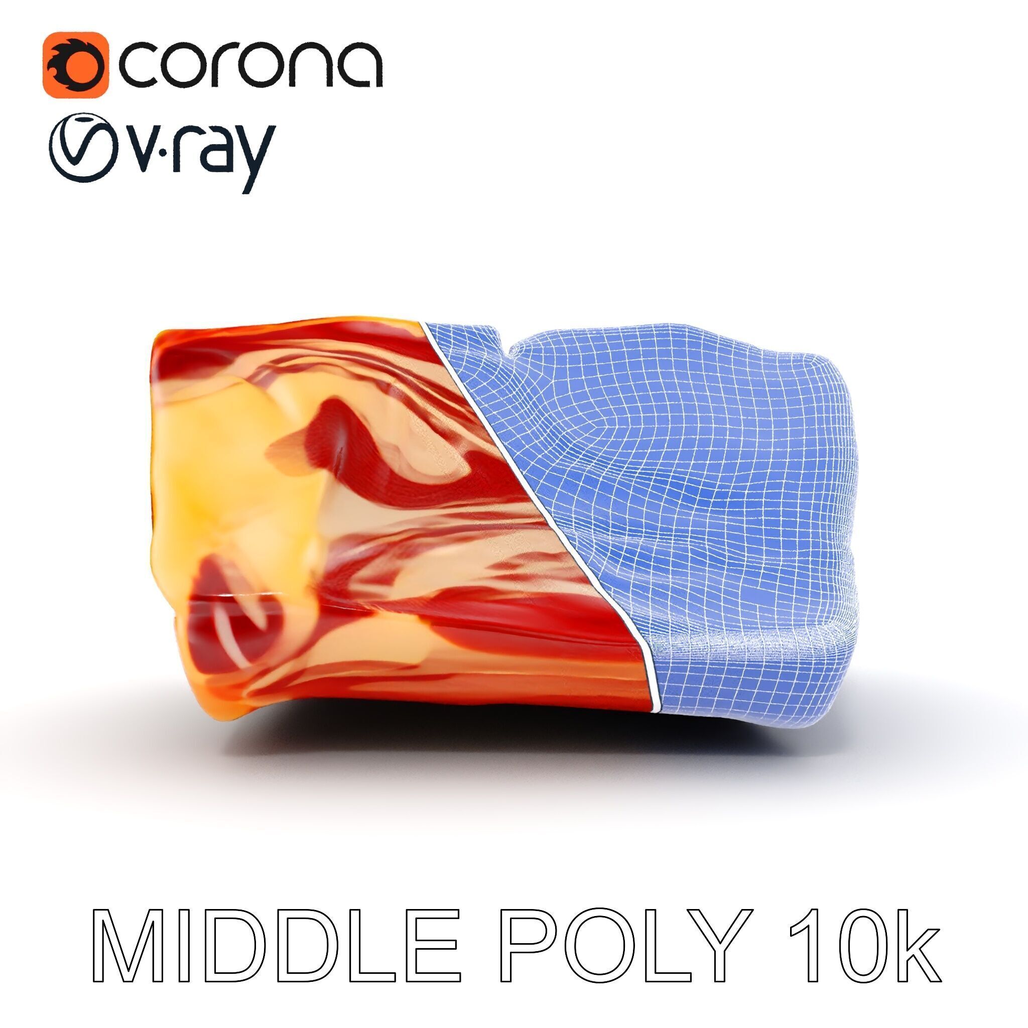 Block of Marbled Meat Model Pack Low-poly 3D model_30