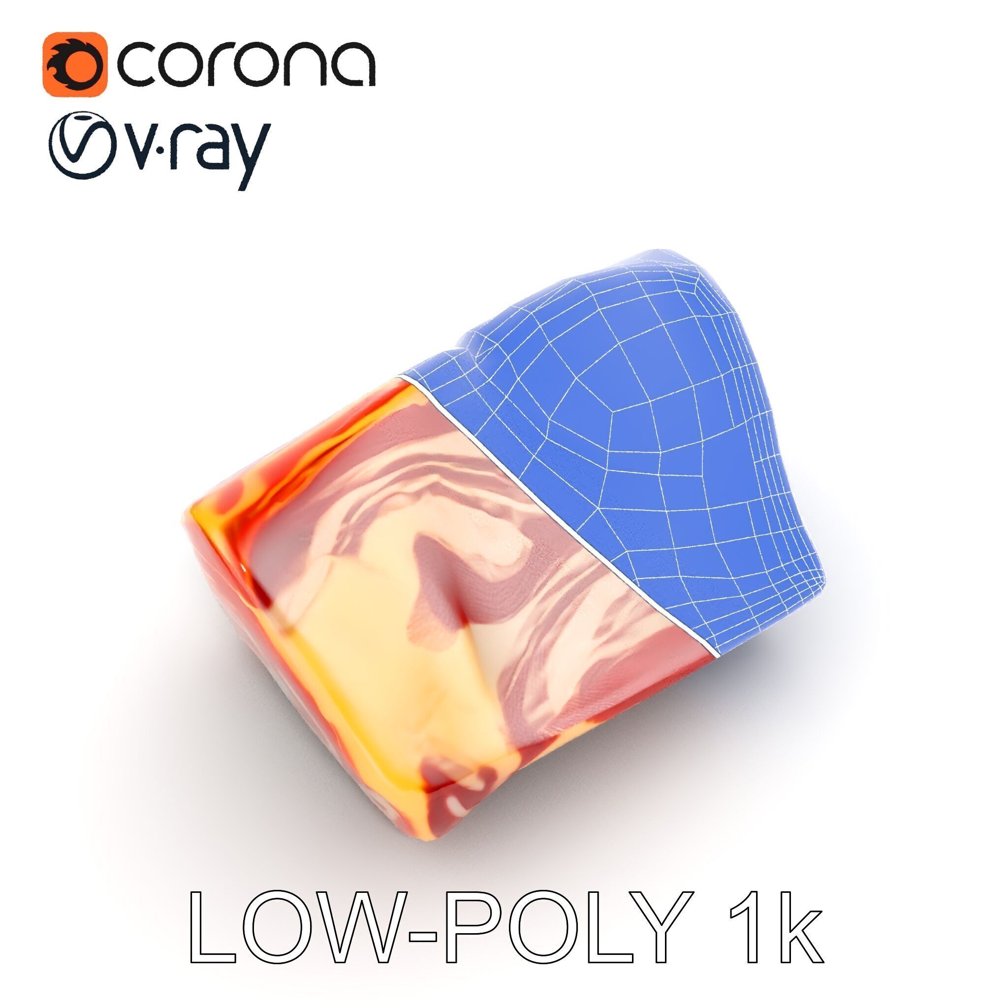 Block of Marbled Meat Model Pack Low-poly 3D model_28