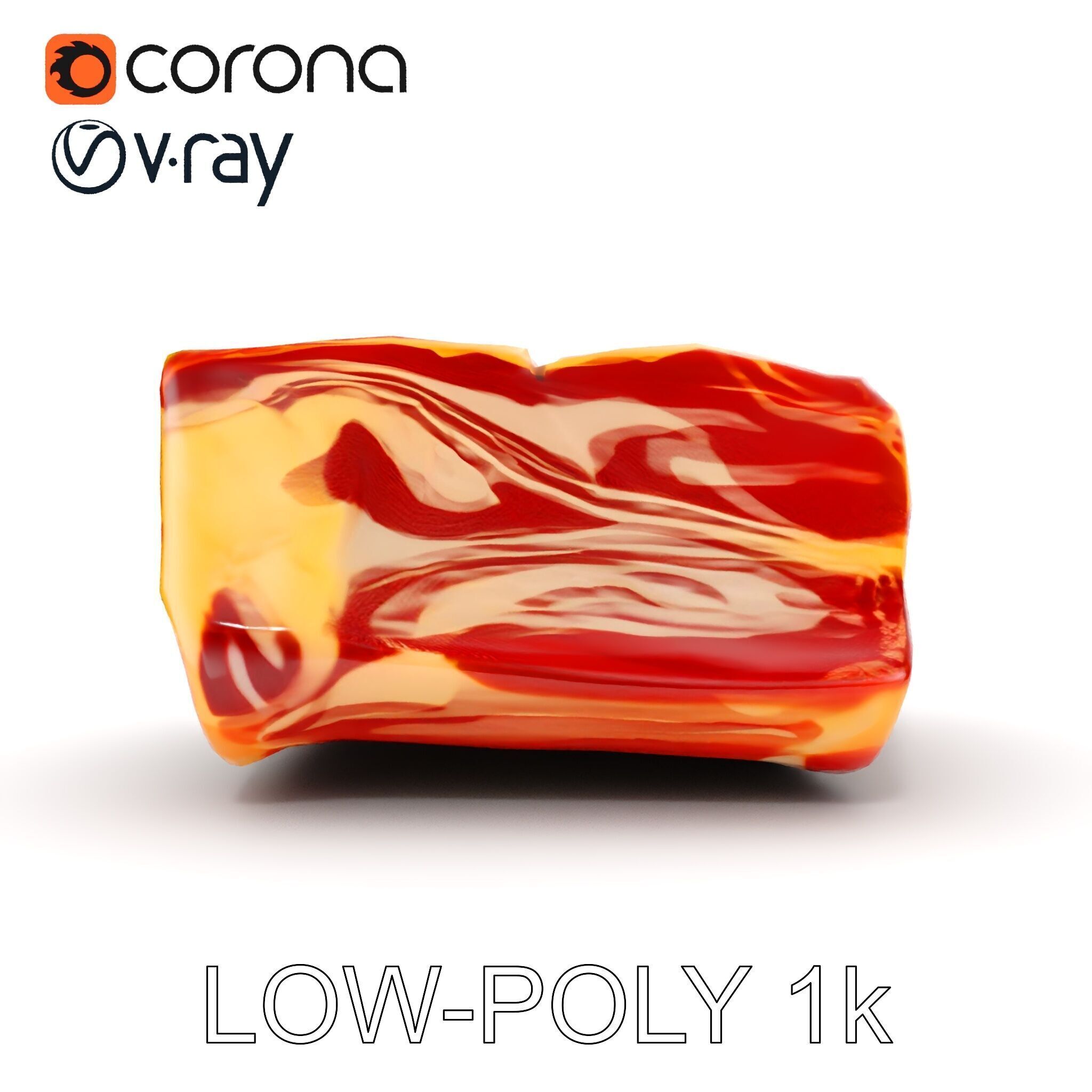 Block of Marbled Meat Model Pack Low-poly 3D model_25