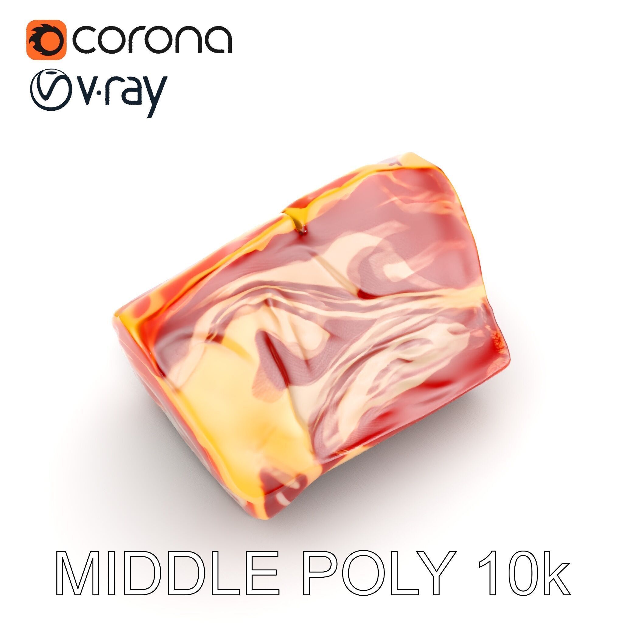 Block of Marbled Meat Model Pack Low-poly 3D model_13